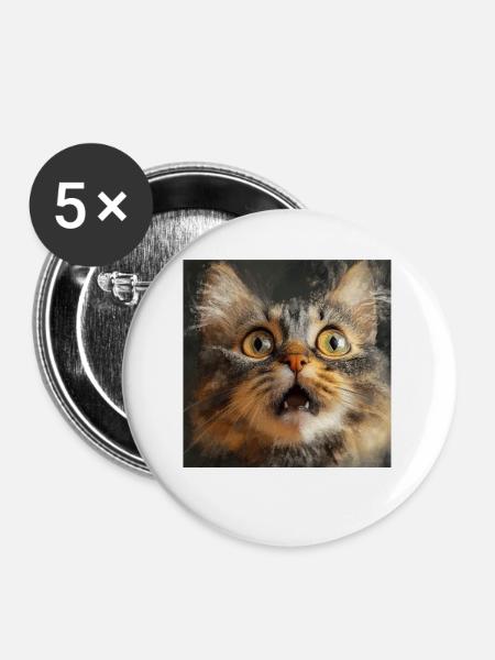 Maine Coon - Buttons groß 56 mm (5er Pack) - Weiß