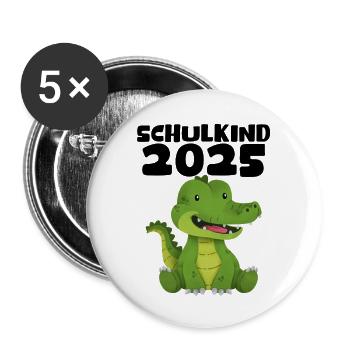 School Child 2025 Young Girls School Enrollment 2025 Decoration - Buttons large 2.2''/56 mm (5-pack) - white - Front