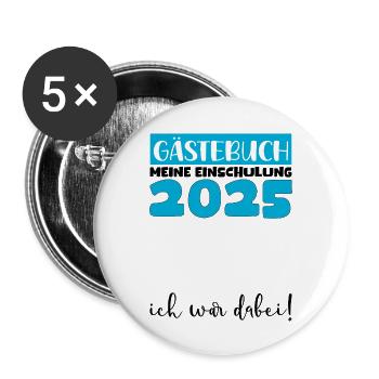 Guestbook School Enrollment 2025 Young Girls Schoolchild - Buttons large 2.2''/56 mm (5-pack) - white - Front