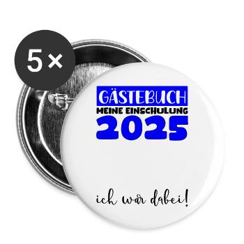 Guestbook School Enrollment 2025 Young Girls Schoolchild - Buttons large 2.2''/56 mm (5-pack) - white - Front