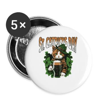 Funny St. Patrick's Day Drinking - Buttons large 2.2''/56 mm (5-pack) - white - Front