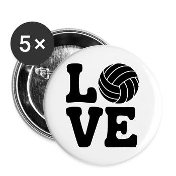 Volleyball Spruch Lustiges Volleyball Geschenk - Buttons groß 56 mm (5er Pack) - Weiß - Vorne
