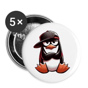 Pigouin Hiphop - Buttons large 2.2''/56 mm (5-pack) - white - Front