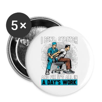 Physical Therapist I Bend Stretch Massage Therapy - Buttons large 2.2''/56 mm (5-pack) - white - Front