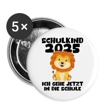 School Child 2025 Young Girls School Enrollment 2025 Decoration - Buttons large 2.2''/56 mm (5-pack) - white - Front