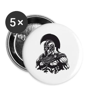 Spartan Gym Gladiateur Muscles Musculation - Lot de 5 grands badges (56 mm) - blanc - Devant