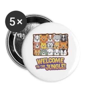 MOUNTED ANIMAL HEADS - Buttons large 2.2''/56 mm (5-pack) - white - Front