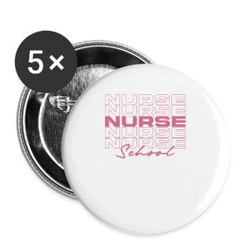 School Nurse Medical Nurses Stylish - Buttons large 2.2''/56 mm (5-pack) - white - Front