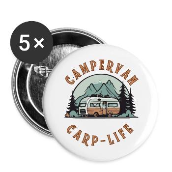 Van life - Buttons groß 56 mm (5er Pack) - Weiß - Vorne
