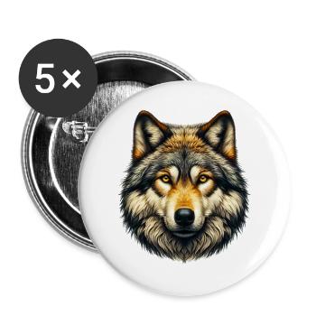Wolf - Buttons large 2.2''/56 mm (5-pack) - white - Front