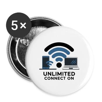 EN LIGNE - Lot de 5 grands badges (56 mm) - blanc - Devant