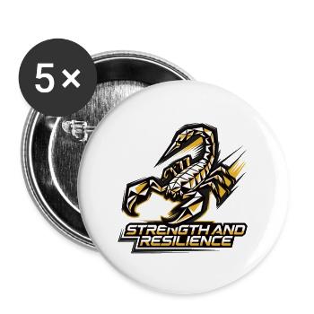 STÄRKE UND WIDERSTANDSFÄHIGKEIT - Buttons groß 56 mm (5er Pack) - Weiß - Vorne