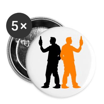 Junggesellenabschied Crew Gruppe - Buttons groß 56 mm (5er Pack) - Weiß - Vorne