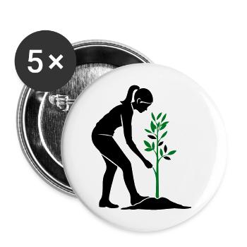 Tree Plants Nature Conservation - Buttons large 2.2''/56 mm (5-pack) - white - Front