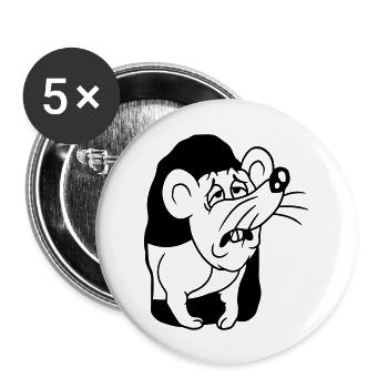 Mouse Hole Exhausted Work Get Up Tired Morning - Buttons large 2.2''/56 mm (5-pack) - white - Front