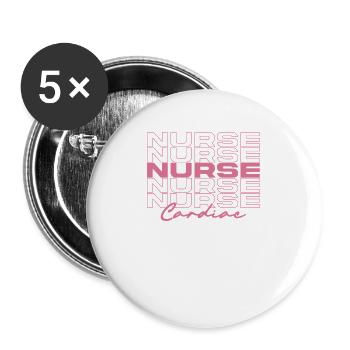 Cardiac Nurse Medical Nurses Stylish - Buttons large 2.2''/56 mm (5-pack) - white - Front