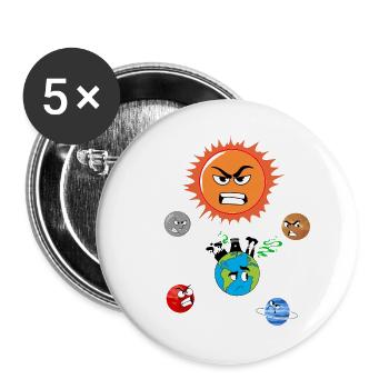 Pollution of the Earth - Buttons large 2.2''/56 mm (5-pack) - white - Front