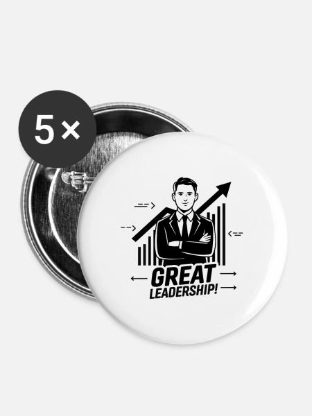 BOOS MANN - Buttons groß 56 mm (5er Pack) - Weiß