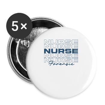 Forensische Krankenschwester Medizinische Krankenschwestern Stilvoll - Buttons groß 56 mm (5er Pack) - Weiß - Vorne