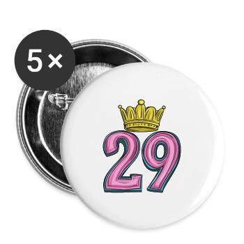 29 Number Krone - Buttons large 2.2''/56 mm (5-pack) - white - Front