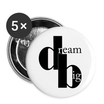 dream big - Buttons groß 56 mm (5er Pack) - Weiß - Vorne