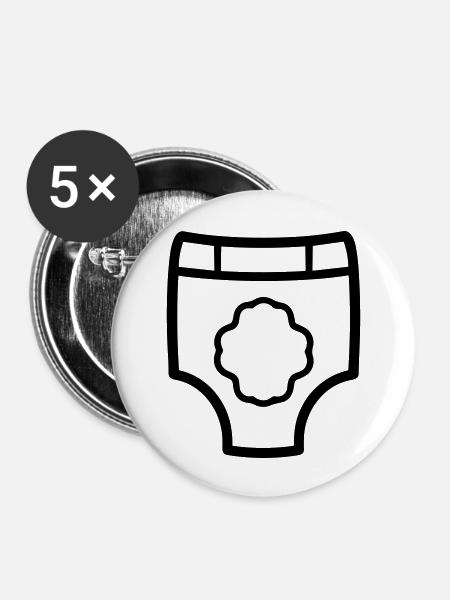 Schicht - Buttons groß 56 mm (5er Pack) - Weiß