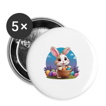 Eggcited for Easter - Buttons large 2.2''/56 mm (5-pack) - white - Front