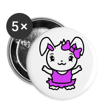 Bunny Girl Pretty Bow Woman Bunny Cute Small - Buttons large 2.2''/56 mm (5-pack) - white - Front