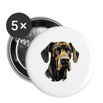 Great Dane Dog Portrait - Buttons large 2.2''/56 mm (5-pack) - white - Front