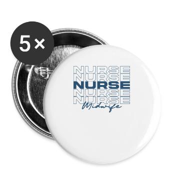 Sage-femme infirmière infirmières médicales élégantes - Lot de 5 grands badges (56 mm) - blanc - Devant