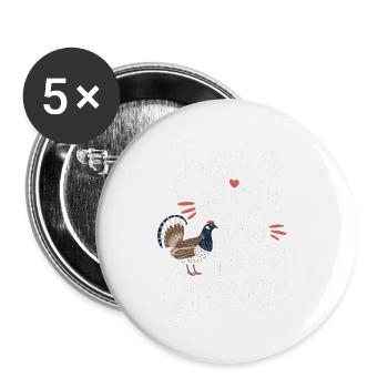 Auerhahn - Buttons groß 56 mm (5er Pack) - Weiß - Vorne