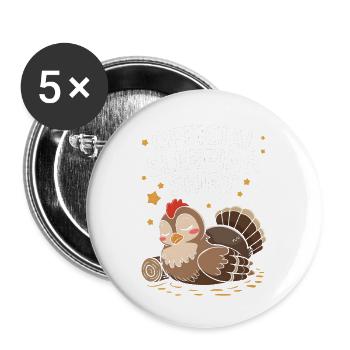 Auerhahn - Buttons groß 56 mm (5er Pack) - Weiß - Vorne