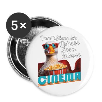 GANS Ne dort pas Voir un film - Lot de 5 grands badges (56 mm) - blanc - Devant
