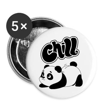 Panda and chill - Buttons large 2.2''/56 mm (5-pack) - white - Front