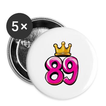 89 Couronne de chiffres - Lot de 5 grands badges (56 mm) - blanc - Devant