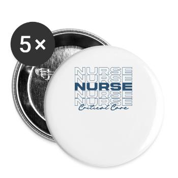 Intensivkrankenschwester Krankenschwester Medizinische Krankenschwestern Stilvoll - Buttons groß 56 mm (5er Pack) - Weiß - Vorne