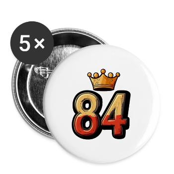 84 Number Krone - Buttons large 2.2''/56 mm (5-pack) - white - Front