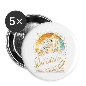 Träume wahr werden lassen - Buttons groß 56 mm (5er Pack) - Weiß - Vorne
