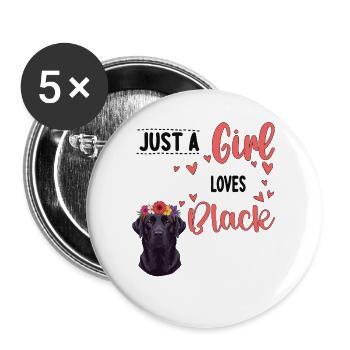 Juste une fille qui aime les laboratoires noirs - Lot de 5 grands badges (56 mm) - blanc - Devant
