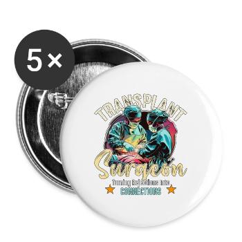 Transplant Surgeon Turning Surgical Tech Physician - Buttons large 2.2''/56 mm (5-pack) - white - Front