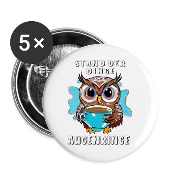 OWL STATE OF AFFAIRS DARK CIRCLES - Buttons large 2.2''/56 mm (5-pack) - white - Front
