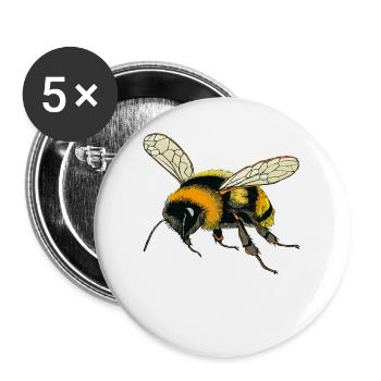 HUMMELN KONTUR - Buttons groß 56 mm (5er Pack) - Weiß - Vorne
