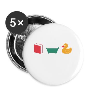 Books Bubble Baths and Rubber Ducks - Buttons large 2.2''/56 mm (5-pack) - white - Front