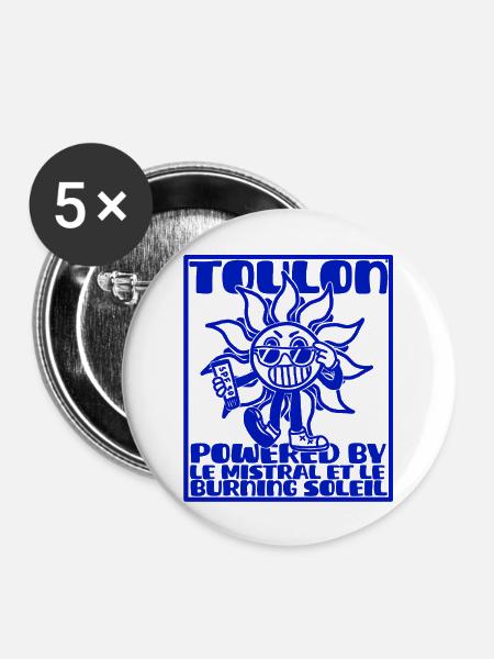 Soleil Toulon - Buttons groß 56 mm (5er Pack) - Weiß