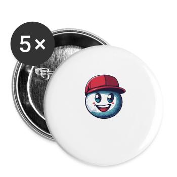 Cap Rouge Golf Ball Mascot - Buttons large 2.2''/56 mm (5-pack) - white - Front