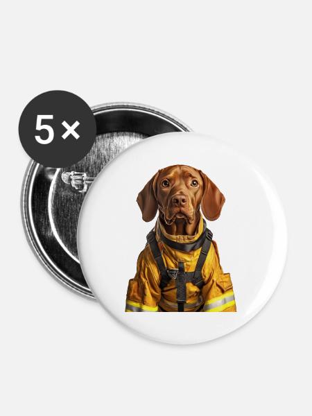 Vizsla - Buttons groß 56 mm (5er Pack) - Weiß