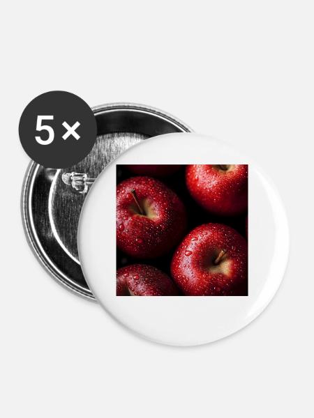 Äpfel - Buttons groß 56 mm (5er Pack) - Weiß