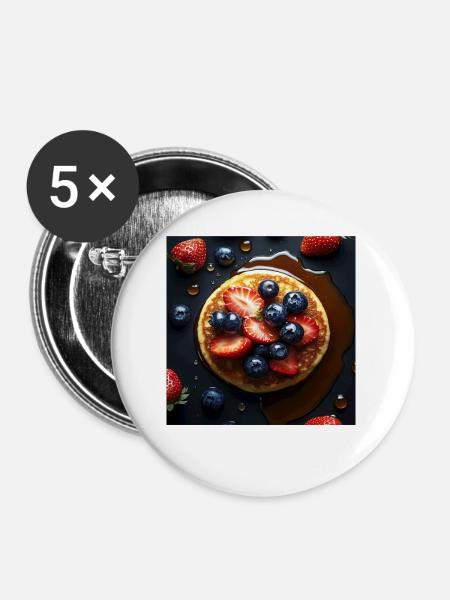 Pfannkuchen - Buttons groß 56 mm (5er Pack) - Weiß