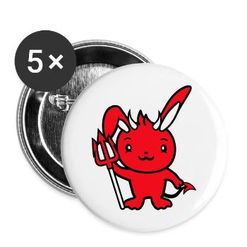 Bunny Devil Démon Mal Satan Enfer Trident Costume - Lot de 5 grands badges (56 mm) - blanc - Devant