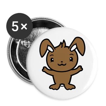 Bunny Rabbit Bunny Rodent Small Animal Cute - Buttons large 2.2''/56 mm (5-pack) - white - Front